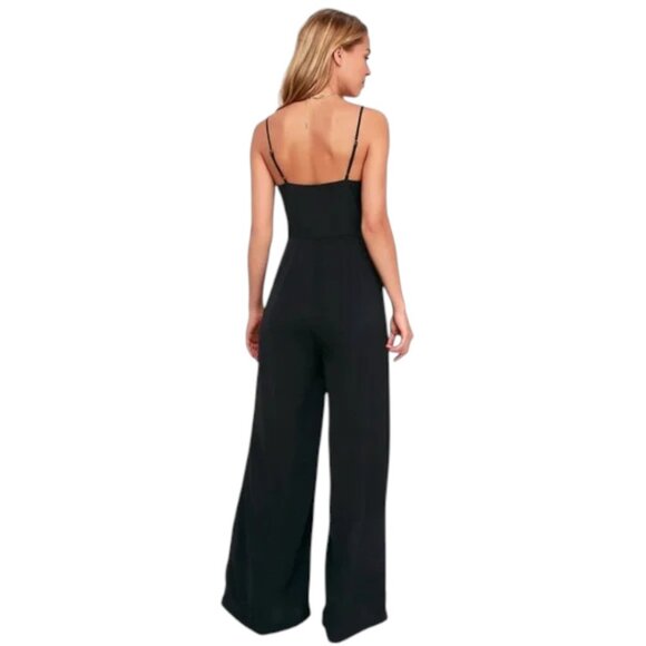 Lulus Black Surplice Bodice Wide Leg Jumpsuit - Picture 2 of 13